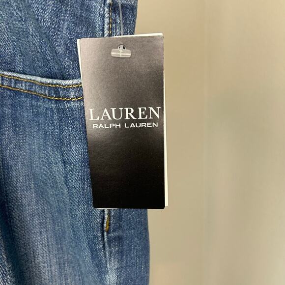 Lauren Ralph Lauren NWT Mid rise Straight leg stretch ocean blue jeans size 18 - Picture 2 of 8